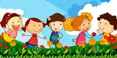 bambini in giardino